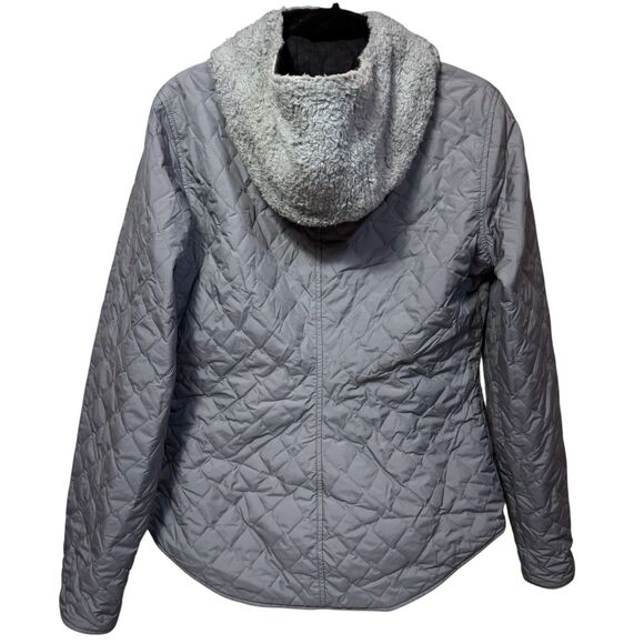 Patagonia Vegabunda Reversible Coat Jacket M Black Gray Merino Wool Blend Hooded - Picture 4 of 12